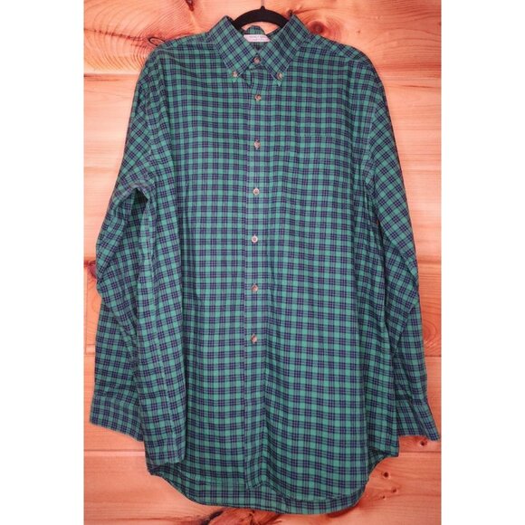 Green and Blue Plaid Men's Shirt - Picture 9 of 11